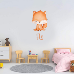 Personalised Vinyl Baby fox Wall Decal Sticker