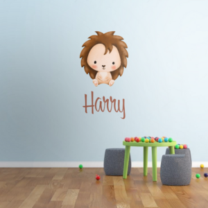 Personalised Vinyl Baby hedgehog Wall Decal Sticker