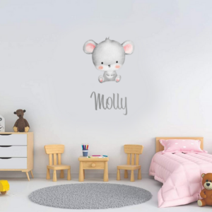 Personalised Vinyl Baby mouse Wall Decal Sticker