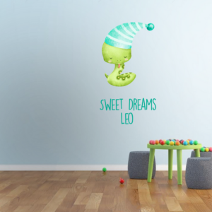 Personalised Vinyl Sweet Dreams Baby Snake Wall Decal Sticker