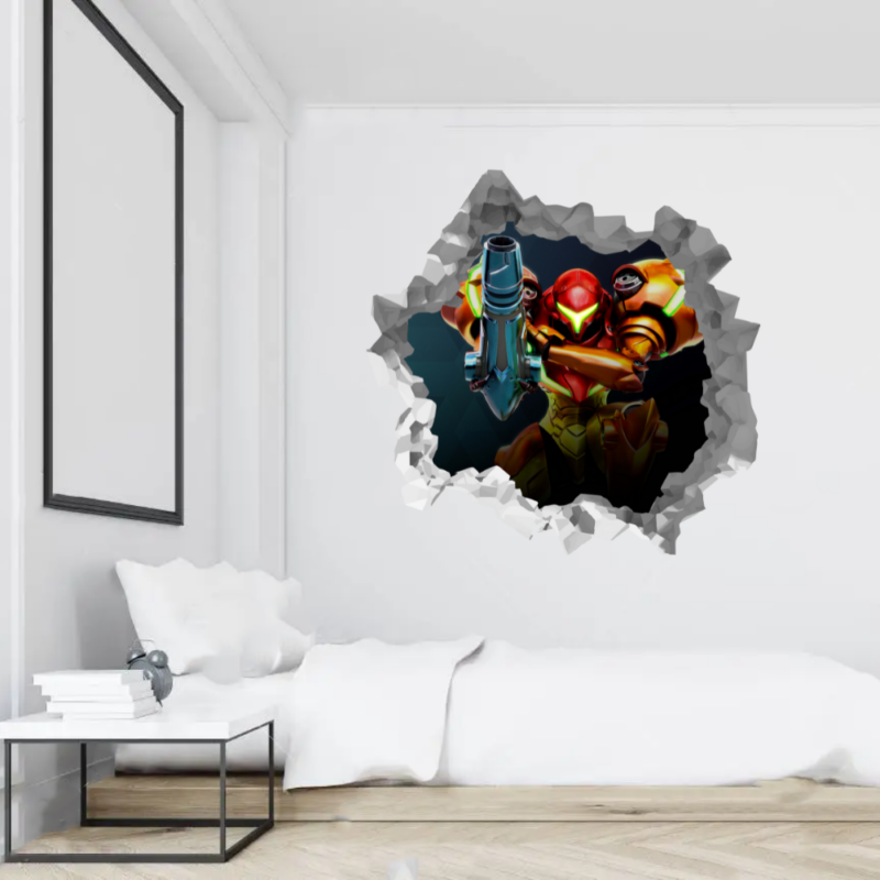 Metroid Wall Break Decal Wall Sticker