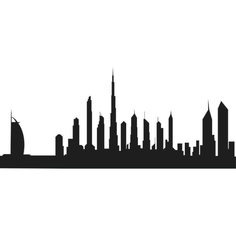 Dubai City Skyline Wall Art Vinyl Decal