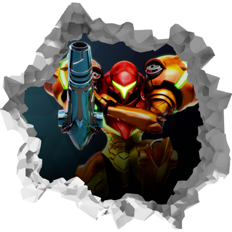 Metroid Wall Break Decal Wall Sticker