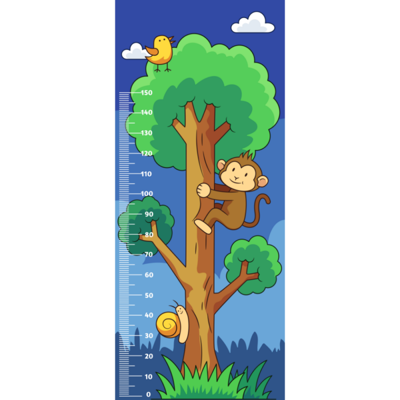 Monkey Climbing Tree Height Chart Nursery Kids Wall Art Vinyl Decal